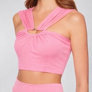 Susana Monaco Pink Cutout Crop Top Size Medium NWT